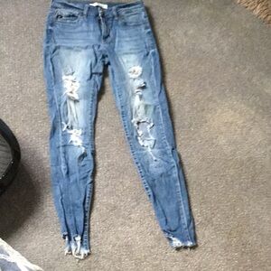 KanCan Blue Skinny Distressed Jeans